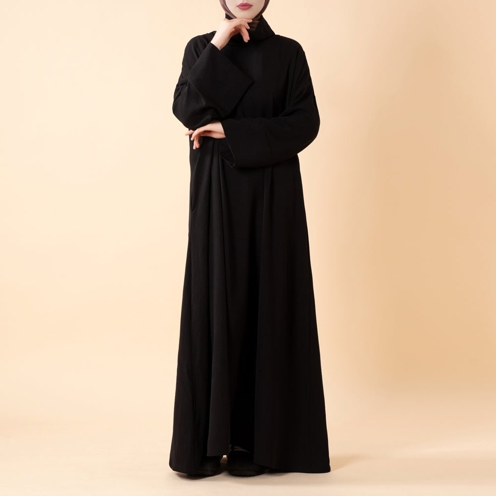 Everyday Crepe Turtleneck Abaya – Relaxed Fit for All Seasons (MA384) - Mariam's Collection