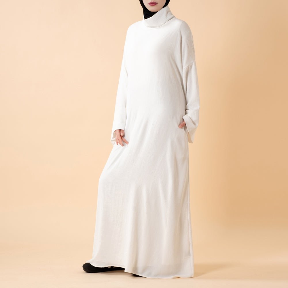 Everyday Crepe Turtleneck Abaya – Relaxed Fit for All Seasons (MA384) - Mariam's Collection