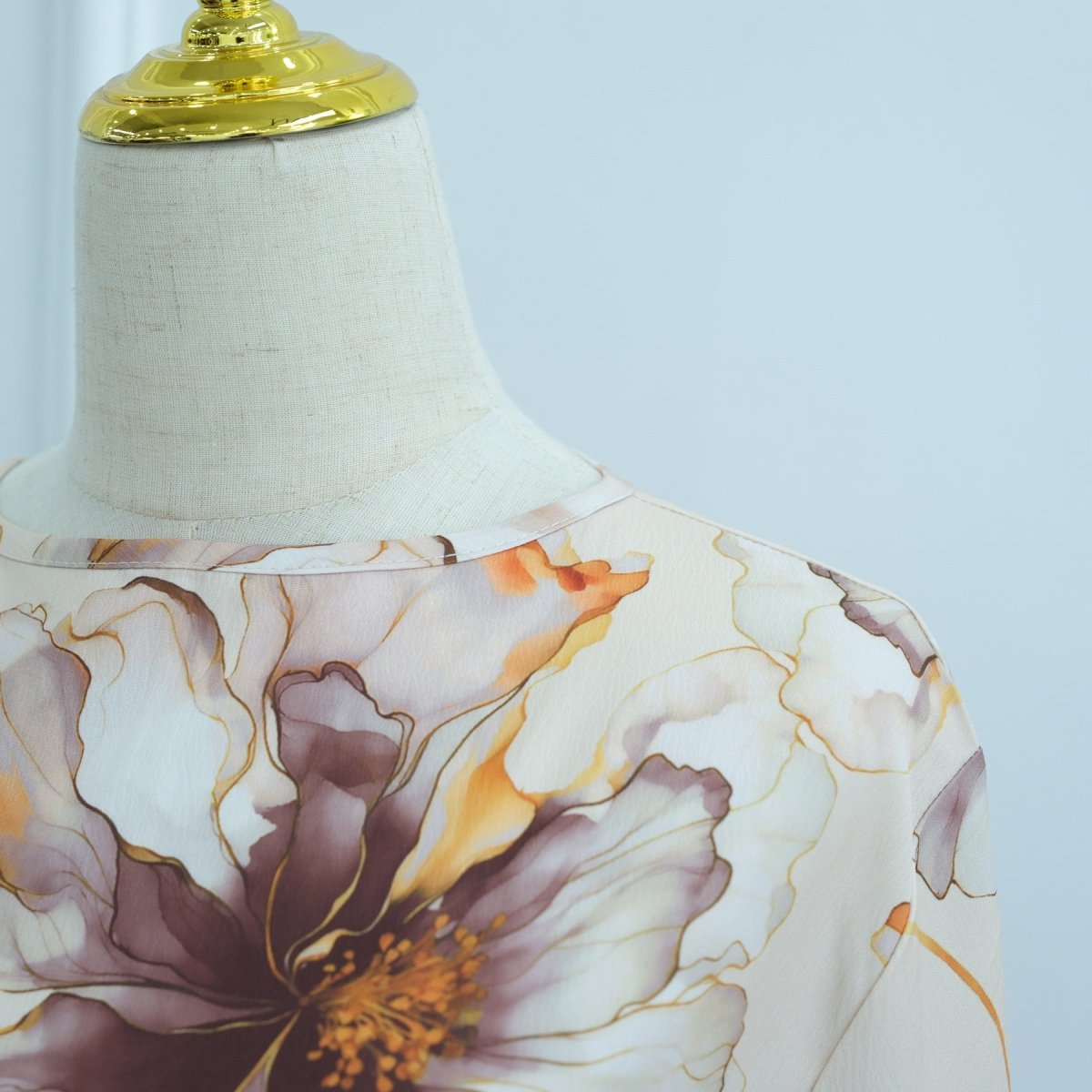 Floral Print Abaya with Bell Sleeves(MA332) - Mariam's Collection