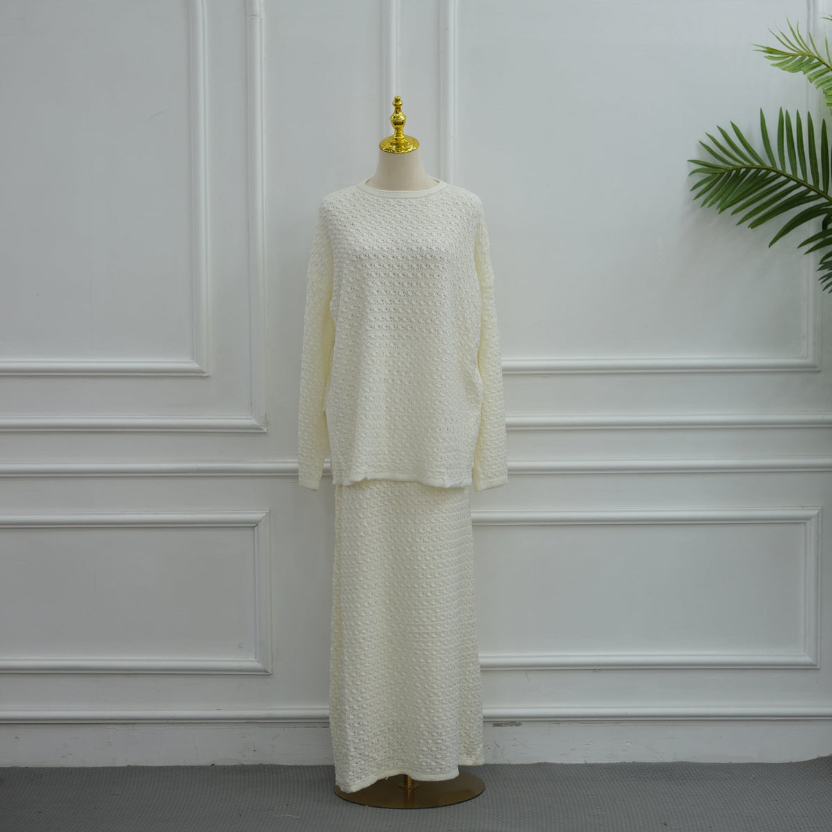 Crochet Knit Co-ord Set – Modest Maxi Skirt & Sweater