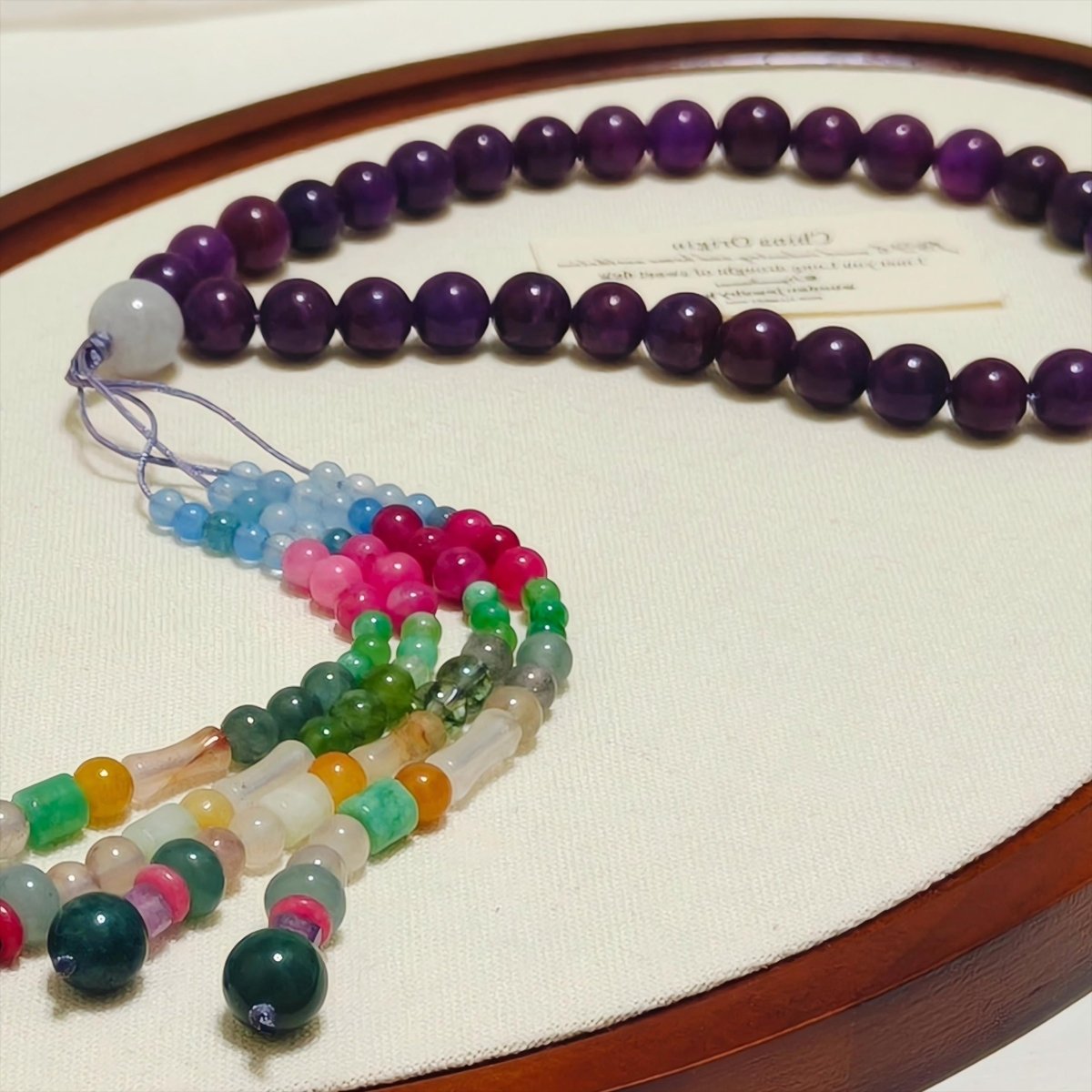 Luxury Elegance Fancy 33 Muslim Agate Tasbeeh with Tassels (MR083) - Mariam's Collection