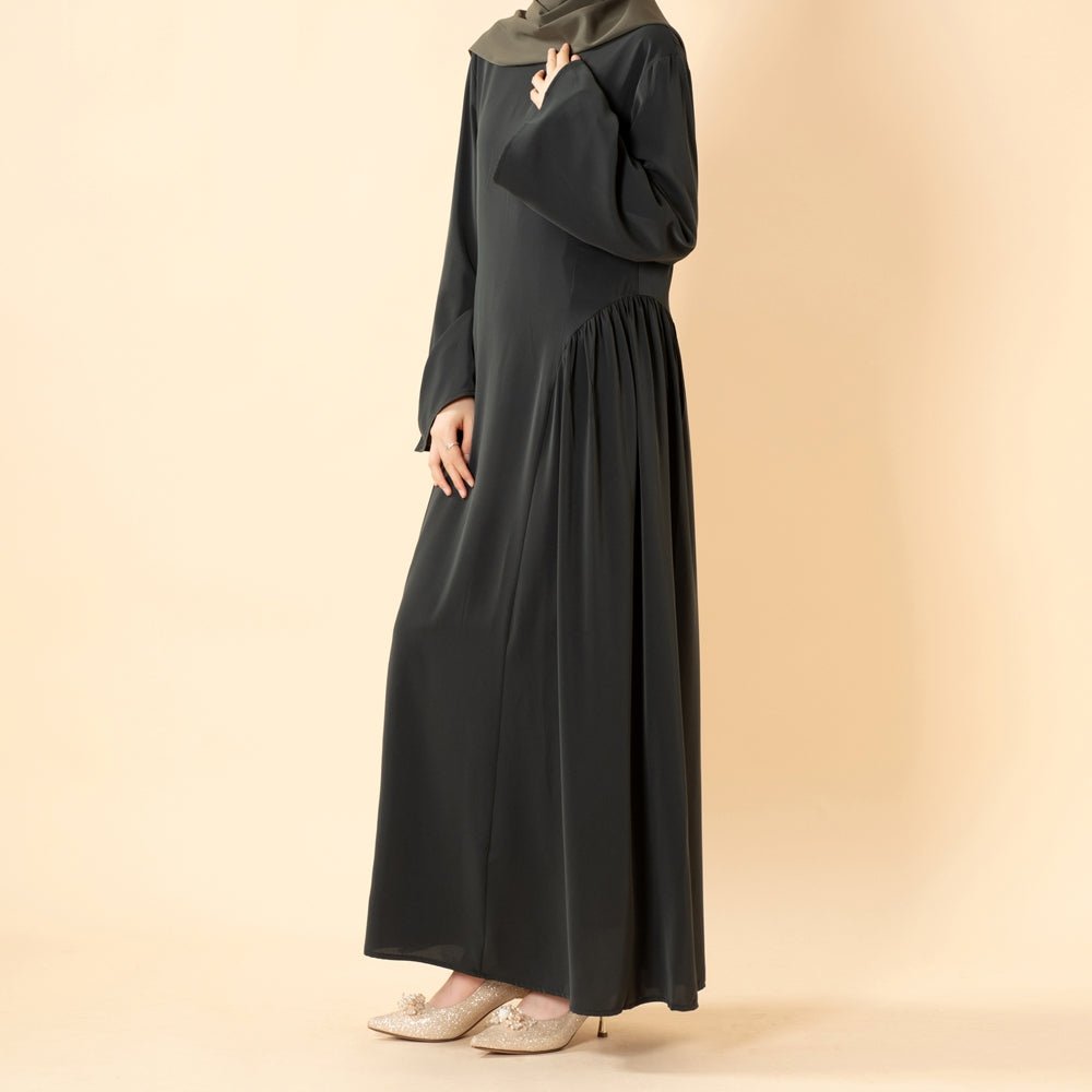 Nida bell sleeve abaya styled for everyday workwear