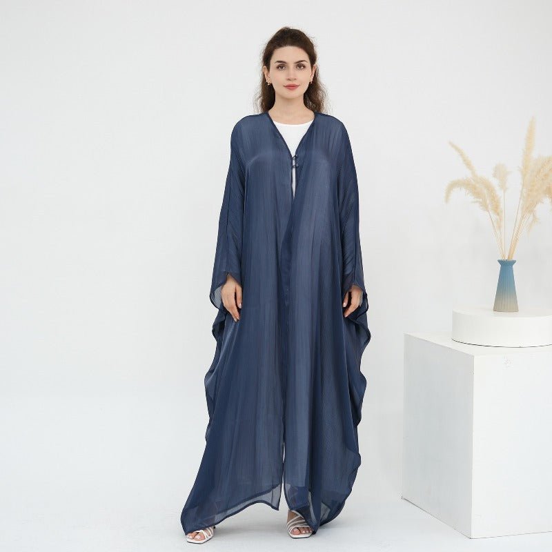 Soft Crinkle Island Cotton Batwing Cardigan 3 - Piece Set(MOA228) - Mariam's Collection