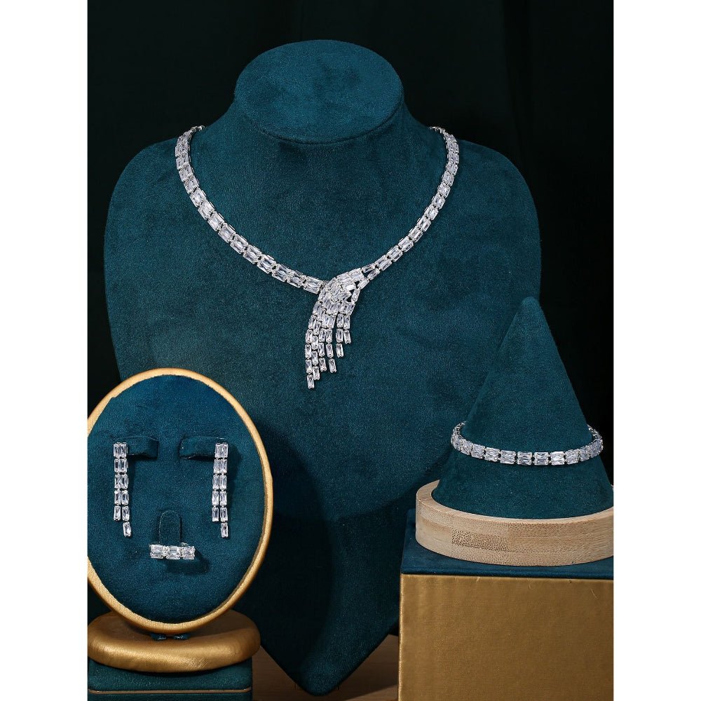 Sparkling Rhinestone 3 - Piece Jewelry Set (MAC314) - Mariam's Collection