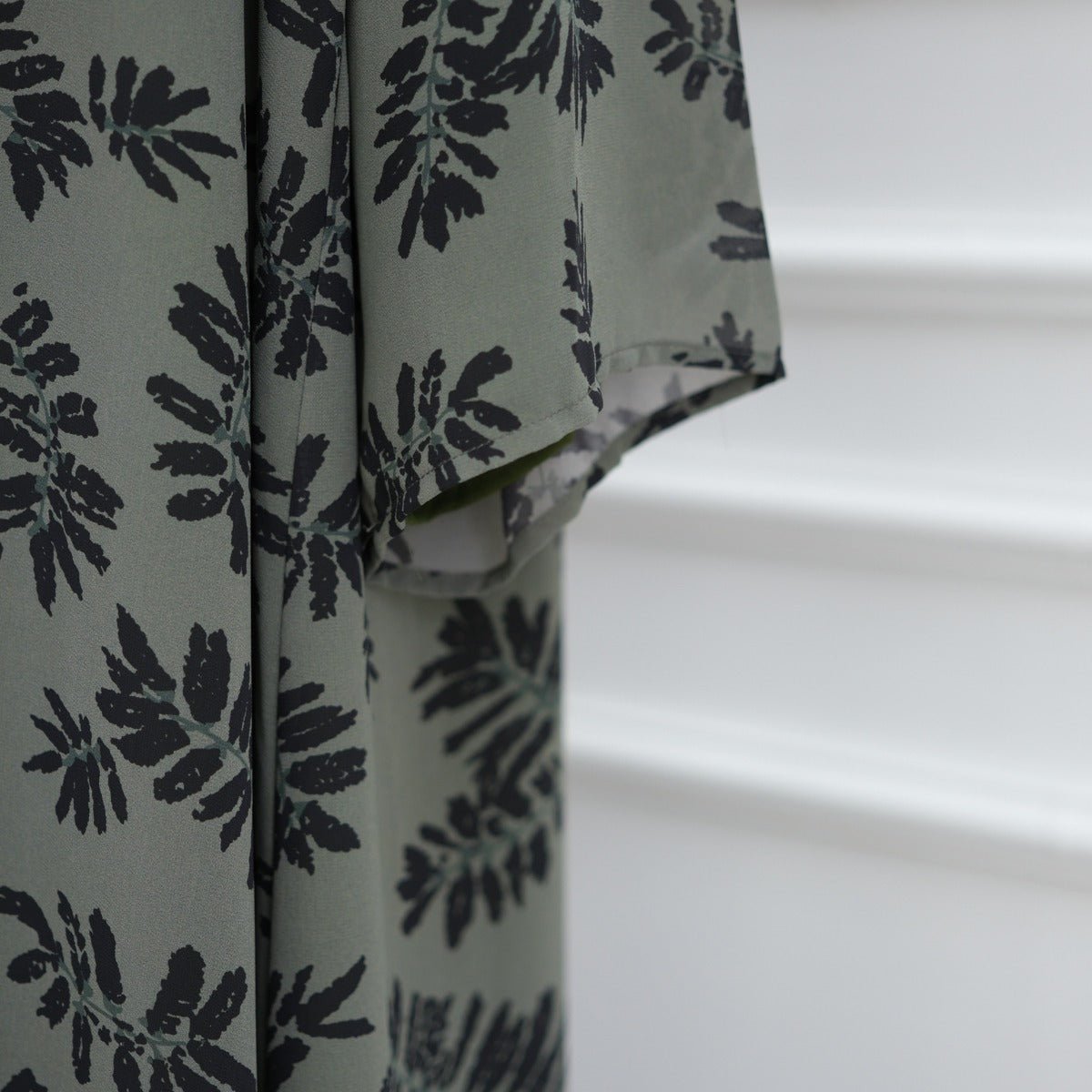 Spring Summer Floral Print Chiffon Cardigan | Double - Layer Modest Cover - Up Abaya. (MOA170) - Mariam's Collection