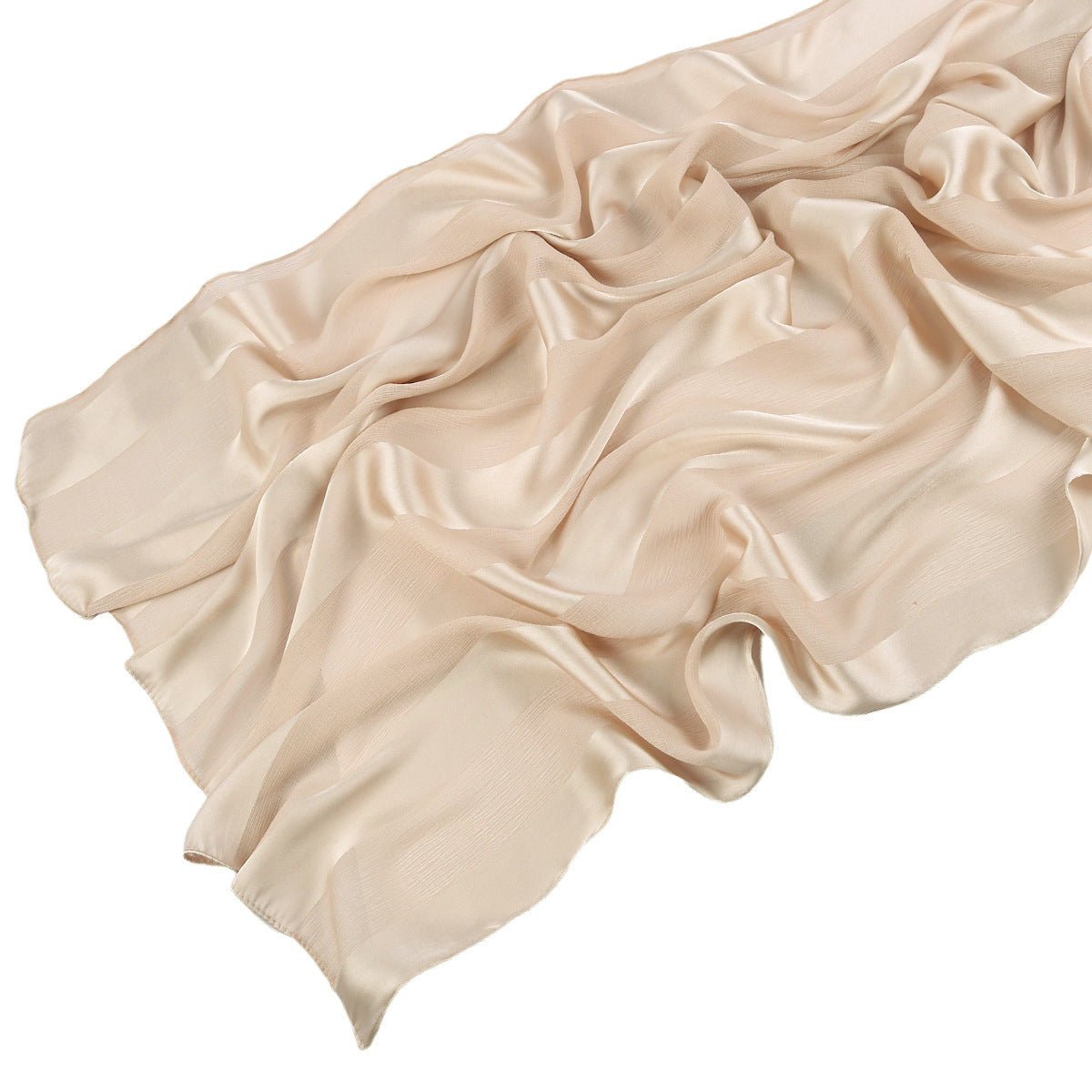 Striped Crinkle Chiffon Hijab with Organic Texture (MH143) - Mariam's Collection