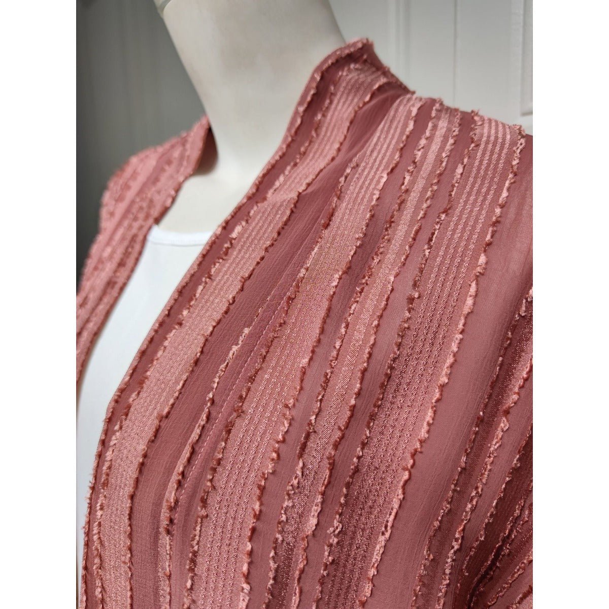 Vintage Knitted Cardigan Abaya | Modest Longline Open Front Jacket for Women(MOA217) - Mariam's Collection
