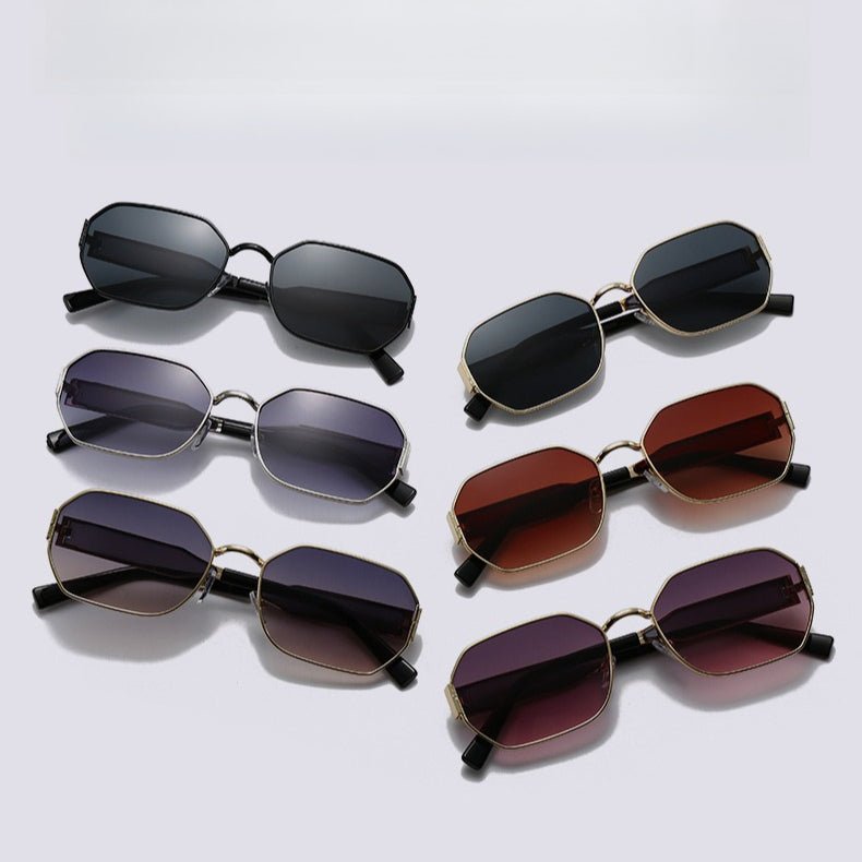 Vintage Narrow Frame Sunglasses – Retro Chic Accented Lenses for Women (MAC262) - Mariam's Collection