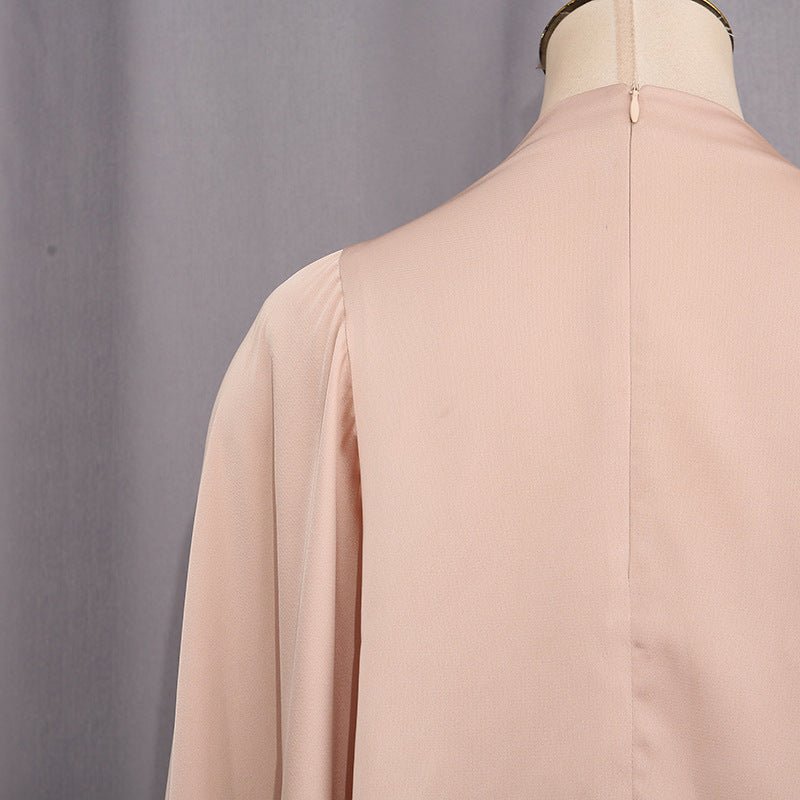 Champagne Satin Cape & Skirt Set(MS314) - Mariam's Collection