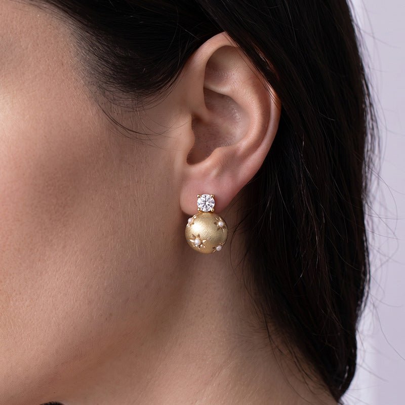 Elegant Brushed Heart Stud Earrings（MAC460） - Mariam's Collection