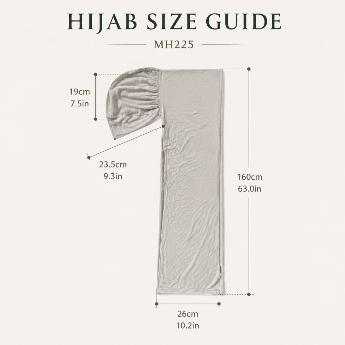 Pleated back structure of the cotton modal hijab liner