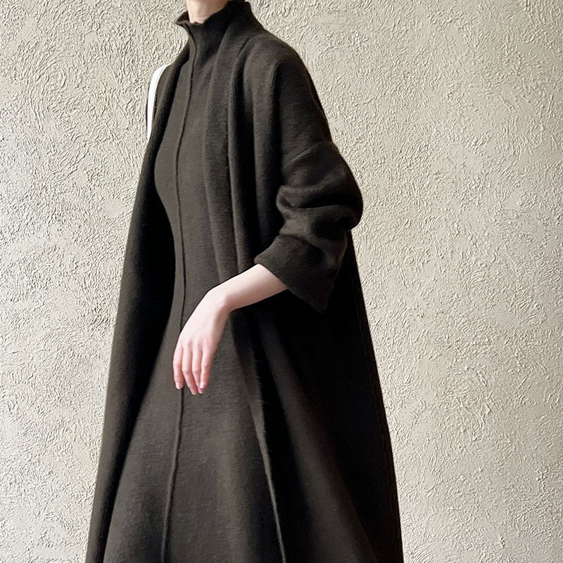 Long Knit Cardigan & Turtleneck Dress Set(MS177) - Mariam's Collection