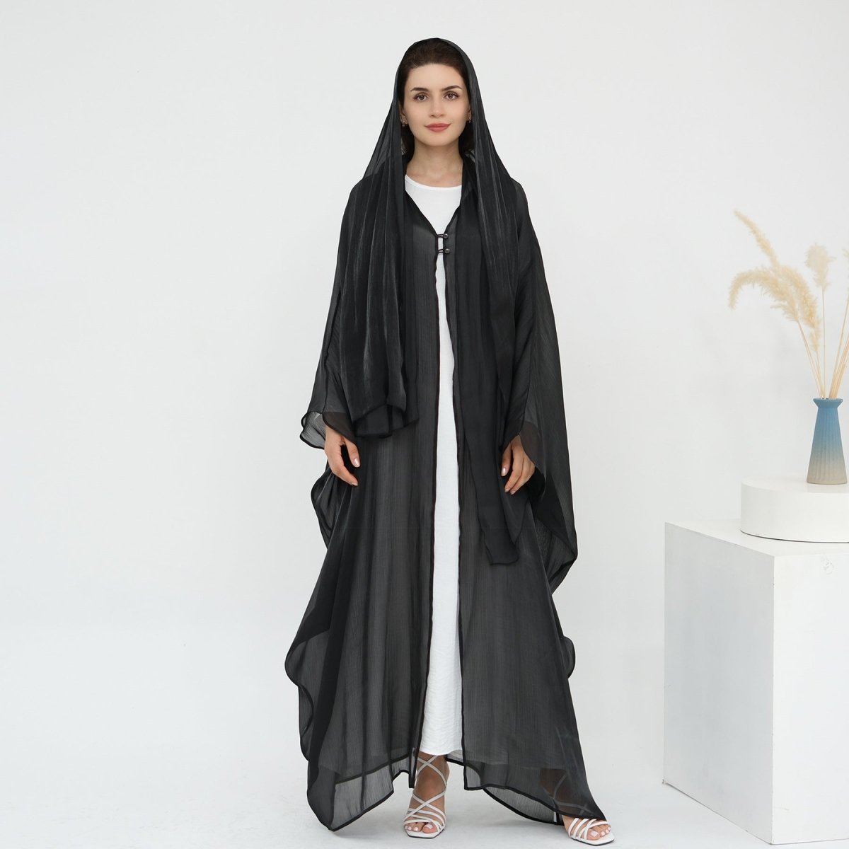 Soft Crinkle Island Cotton Batwing Cardigan 3 - Piece Set(MOA228) - Mariam's Collection