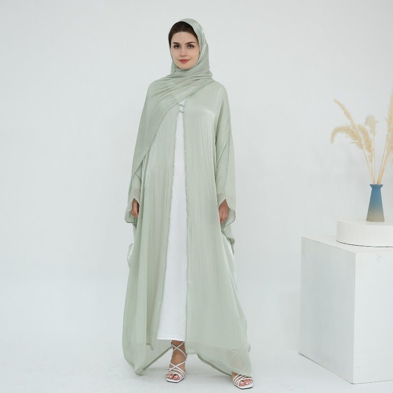 Soft Crinkle Island Cotton Batwing Cardigan 3 - Piece Set(MOA228) - Mariam's Collection