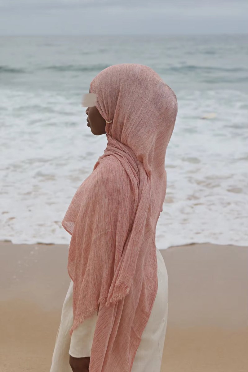 Textured Rayon Crinkle Hijab in Solid Hues Breathable Women's Wrap Hijab (MH145) - Mariam's Collection