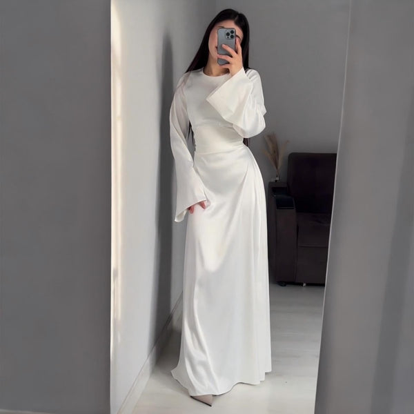 Waist Slim Abaya – Strappy Solid Colour Closed Abaya
