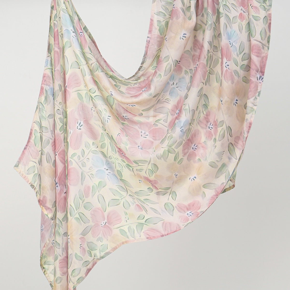 Watercolour Floral Print Hijab – Lightweight Printed Hijab Scarf